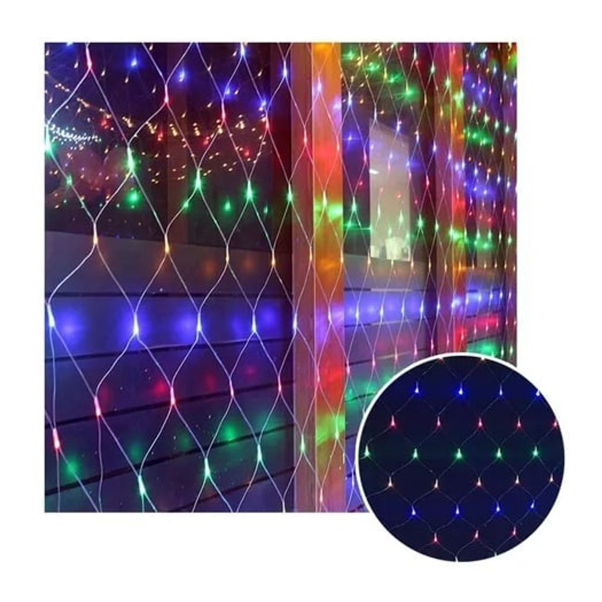 GENERICO - Malla 320 Led Multicolor 3x3 Mts Ventanales Patios 220v