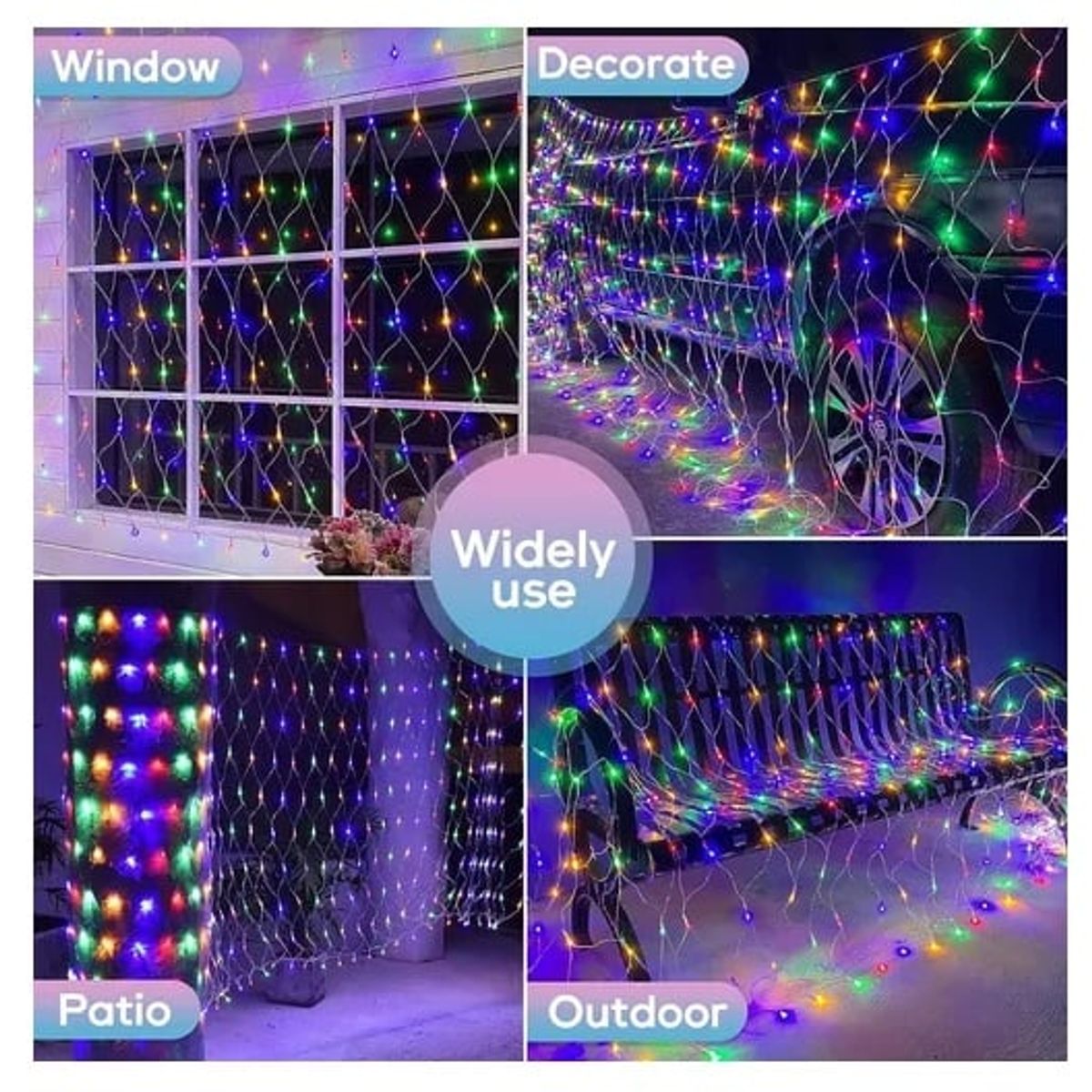 GENERICO - Malla 320 Led Multicolor 3x3 Mts Ventanales Patios 220v