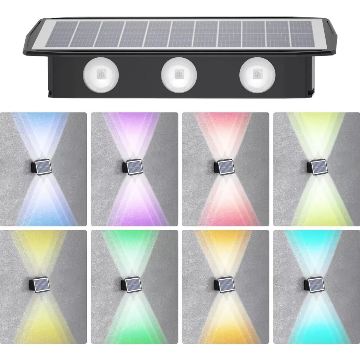 YAYKO - Apliqué Lamparas Solar Bidireccional Impermeable 6led