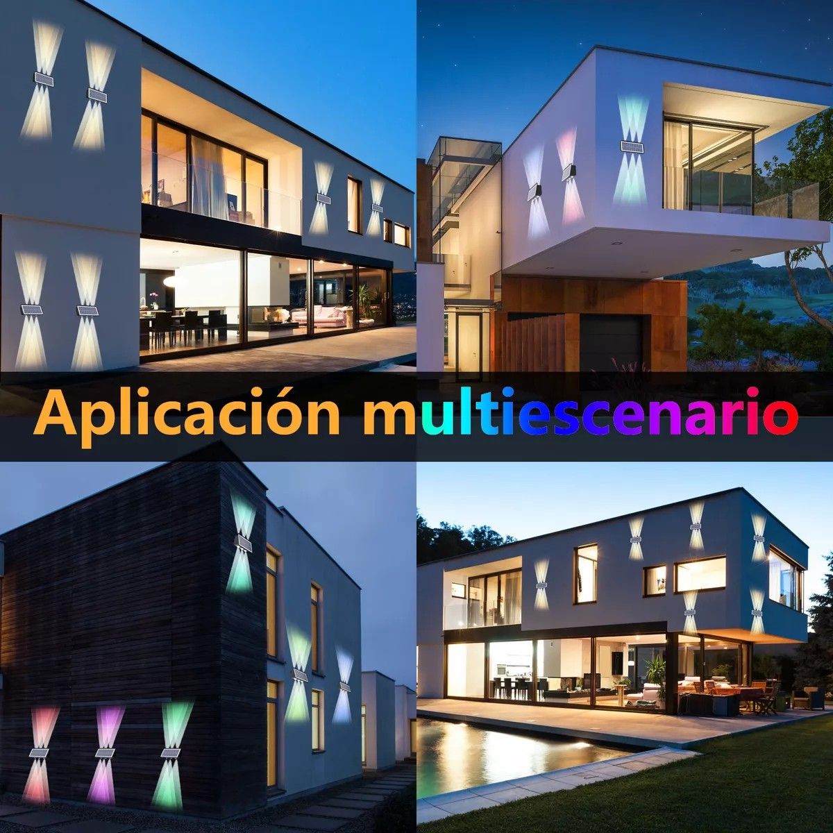 YAYKO - Apliqué Lamparas Solar Bidireccional Impermeable 6led