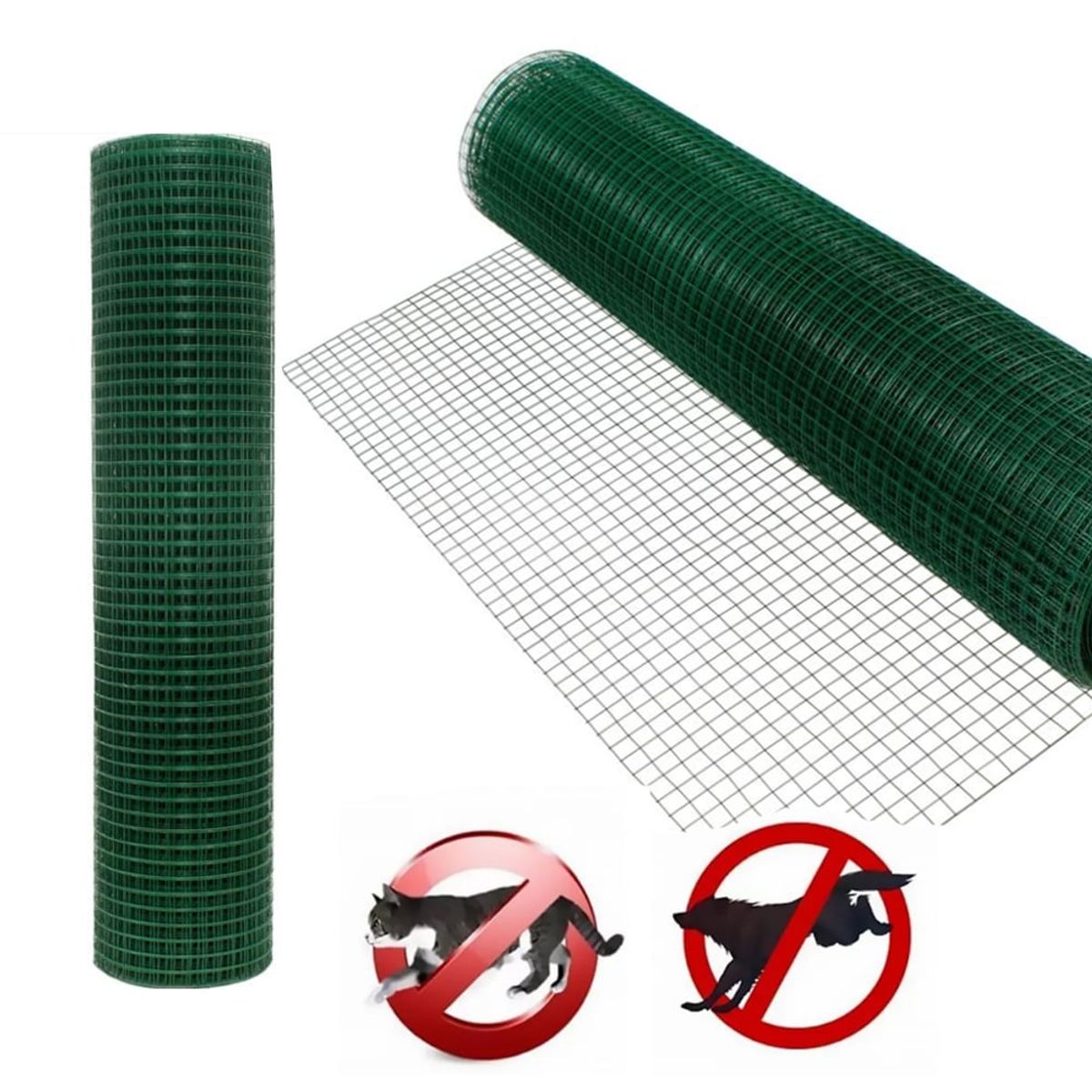 KUANGYE - 90cmx10 m Malla Cuadrado Revestida en Plástico