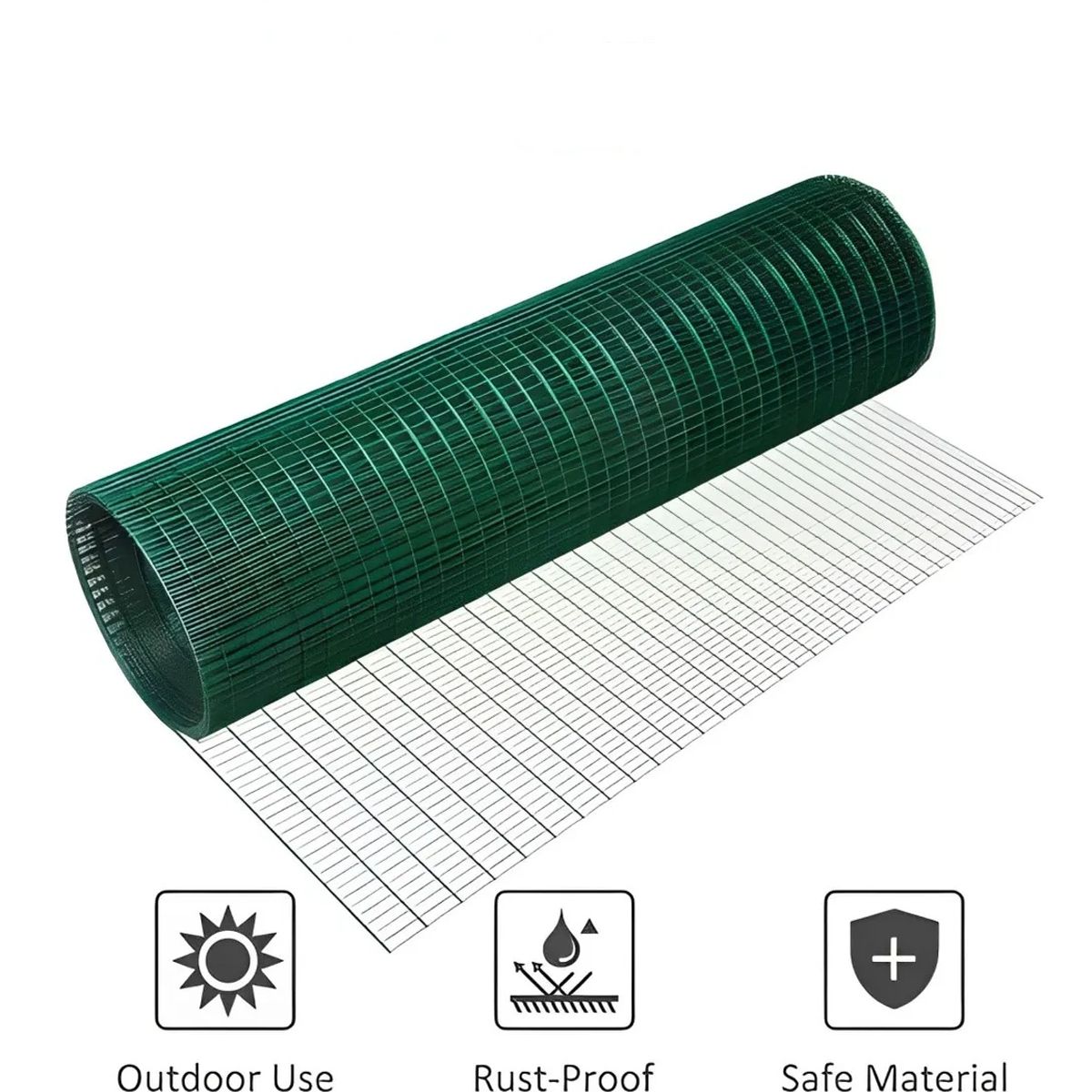 KUANGYE - 90cmx10 m Malla Cuadrado Revestida en Plástico