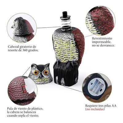 Imagen 2 del producto Ahuyentador De Pajaros Buho Espanta Palomas