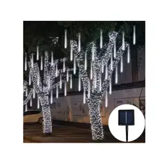 GENERICO - Luz Led Solar Lluvia Meteoro Navidad Tubo 50cm BLANCA