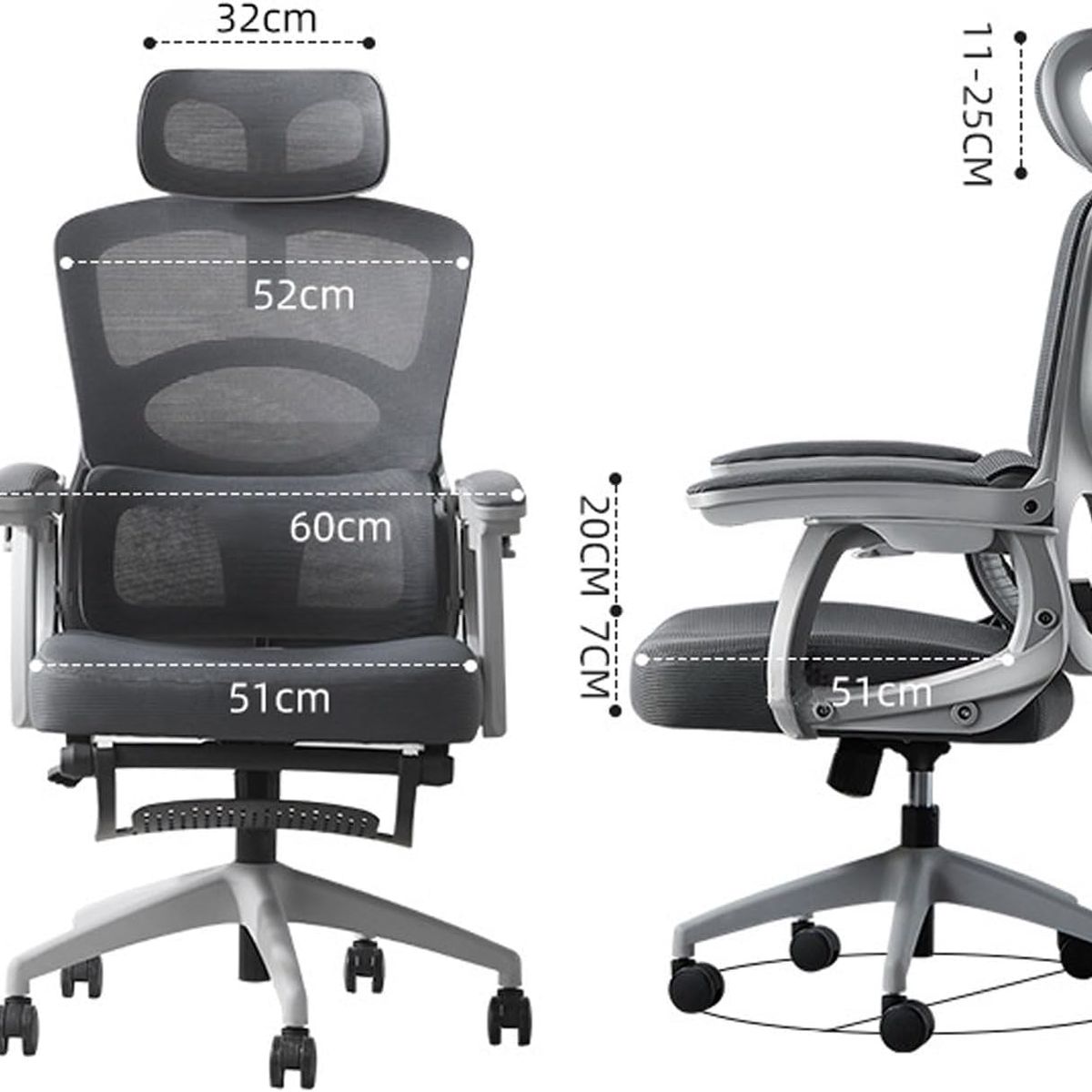 KUANGYE - Silla Escritorio Ejecutiva Ergonomica Ajustable Reclinable