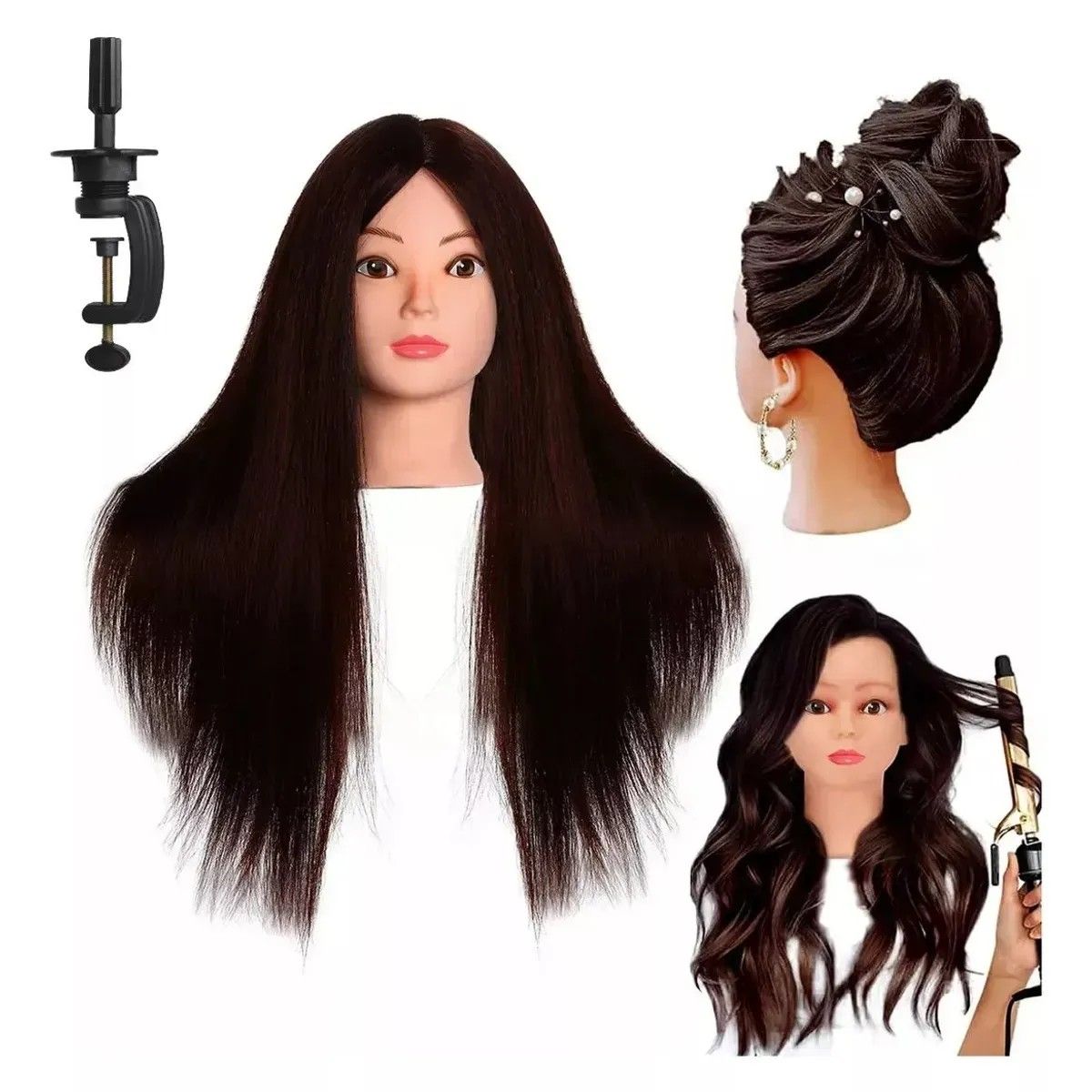 KUANGYE - Cabeza De Peluqueria Tecnica Pelo Natural