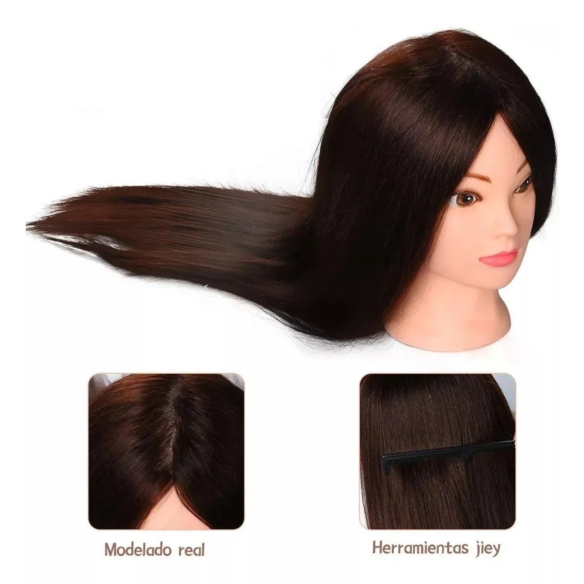 KUANGYE - Cabeza De Peluqueria Tecnica Pelo Natural