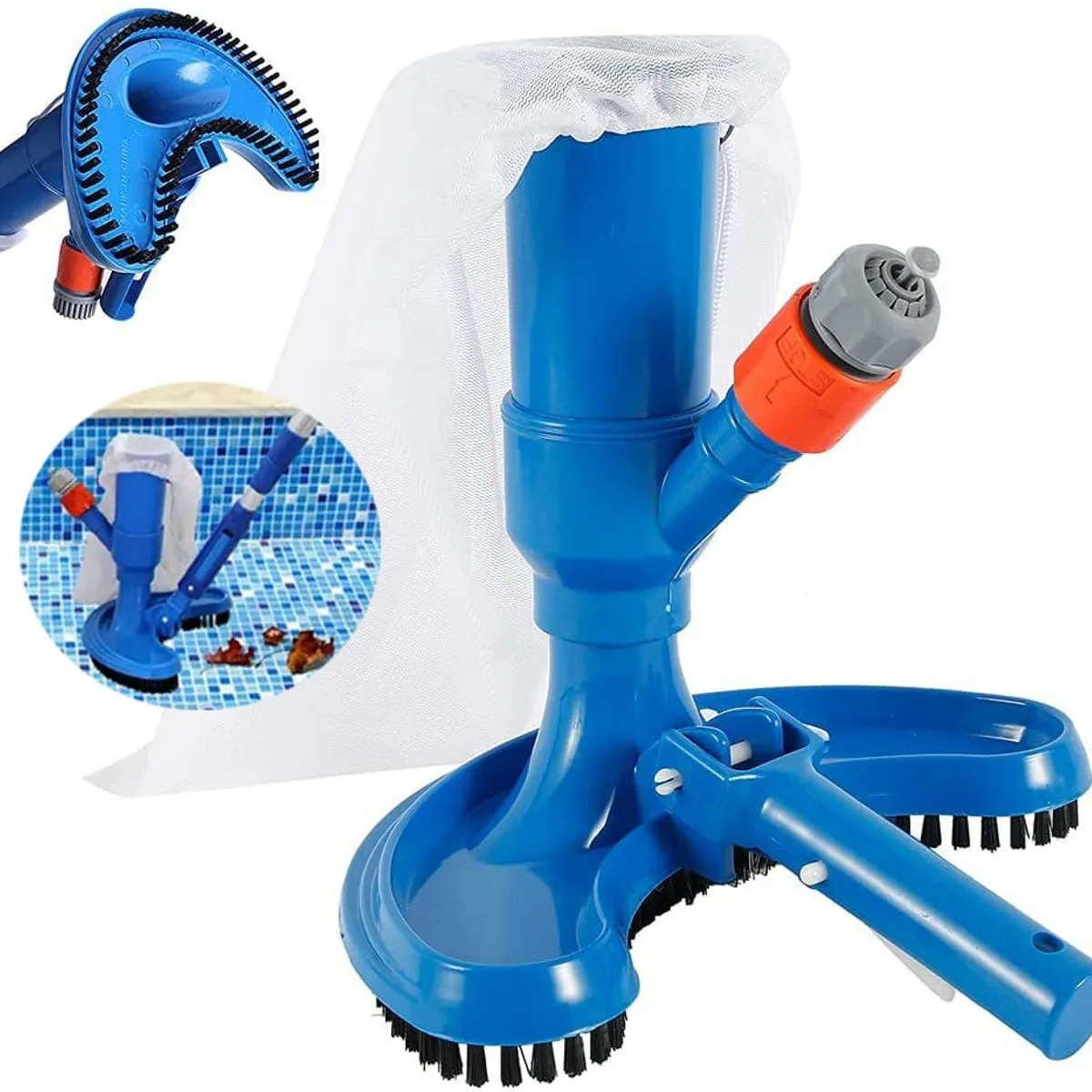 KUANGYE - Aspiradora Para Piscina Cepillo De cabeza Limpieza Por Succión