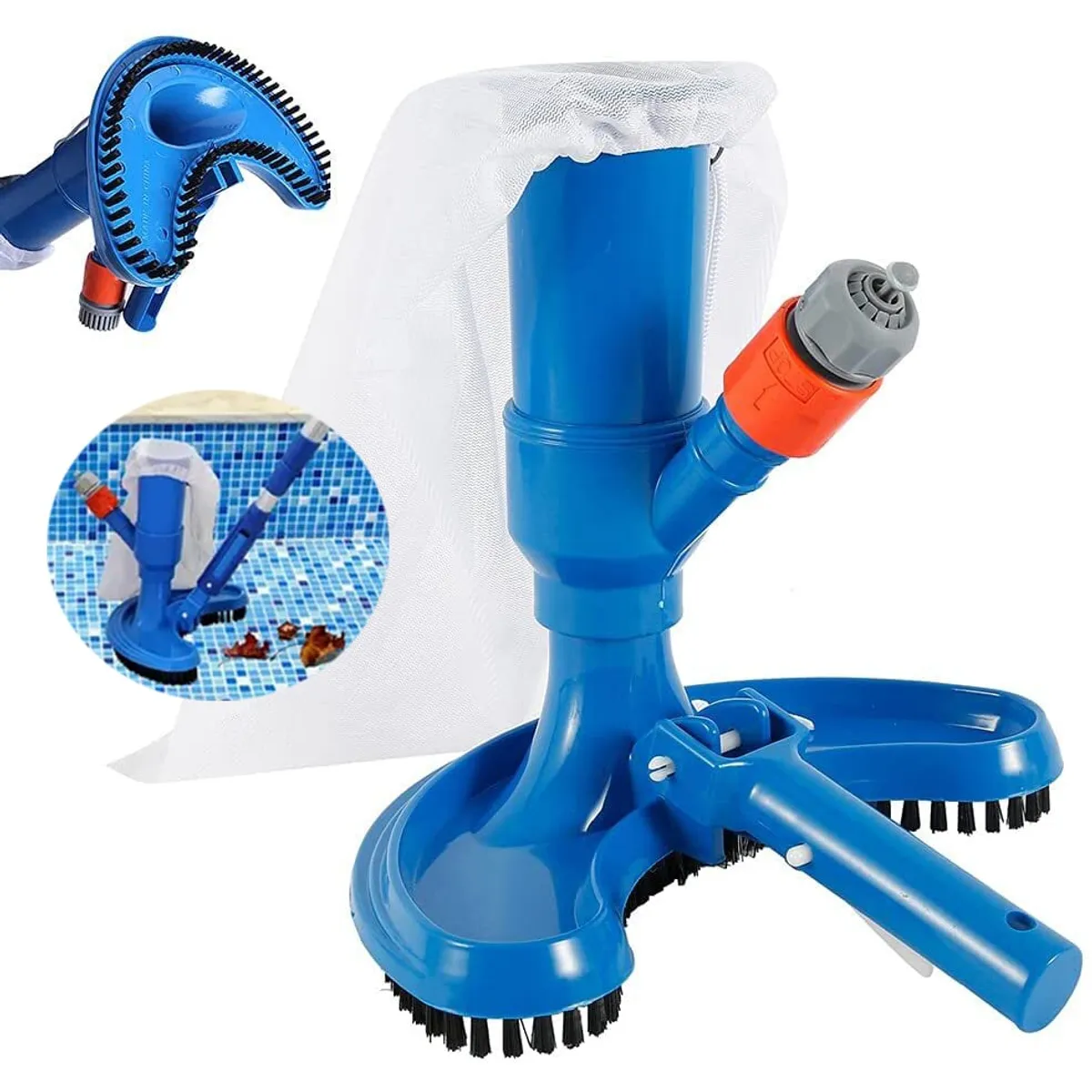 KUANGYE - Aspiradora Para Piscina Cepillo De cabeza Limpieza Por Succión