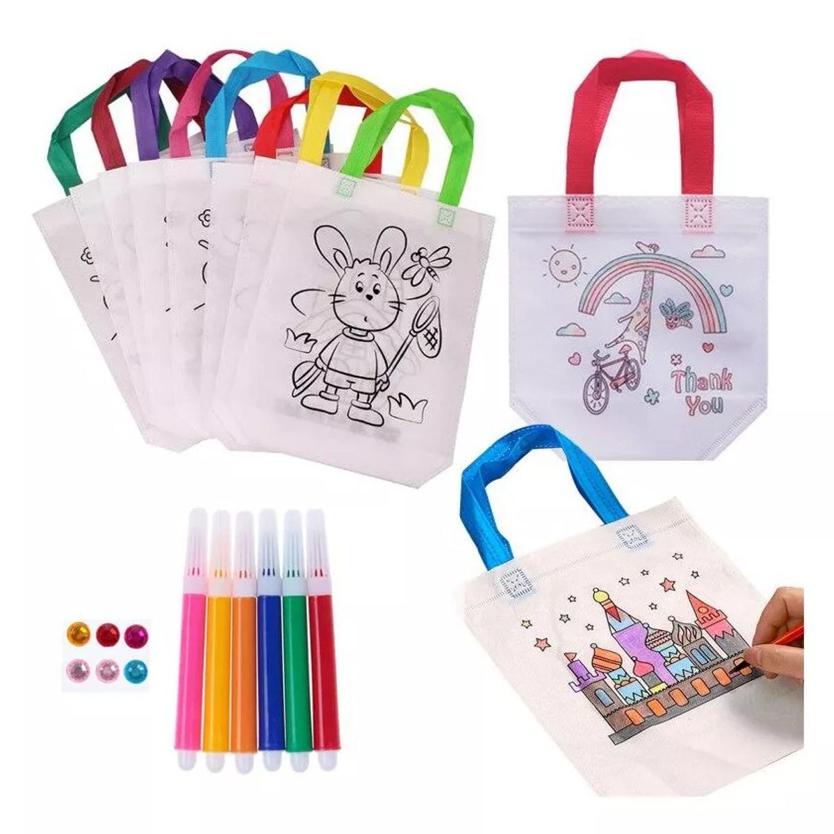 KUANGYE - Pack De 10 Bolsas Pintar+lapices+brillos Sorpresa Cumpleaños