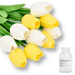 YAYKO - 10pcs Ramos De Artificiales Flor Decoración Tulipan Con Jarr