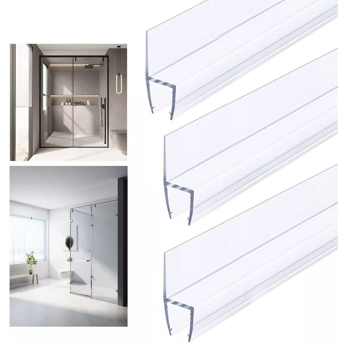 KUANGYE - Paquete De 3 Tiras De Sellado Lateral Para Puerta De Ducha