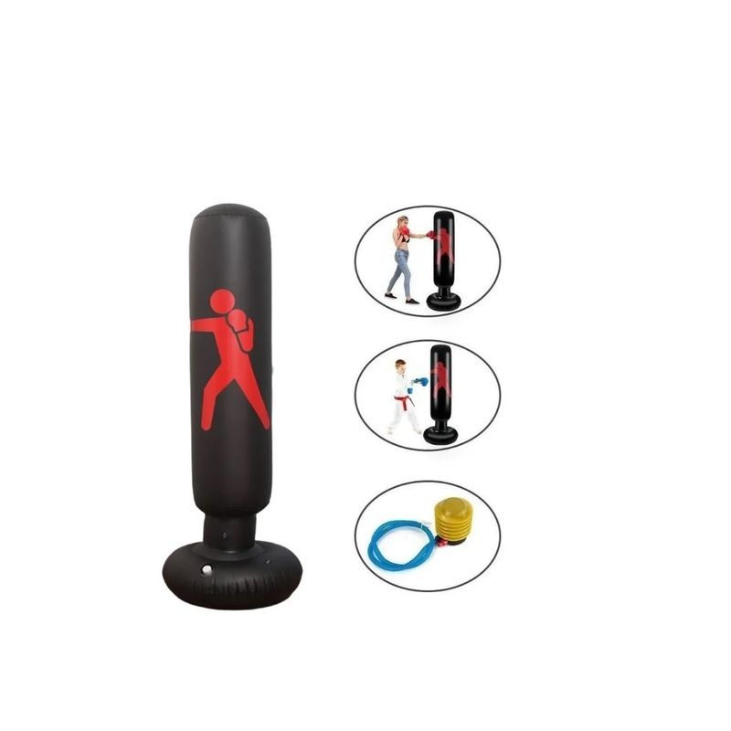 GENERICO - Bolsa De Boxeo Inflable De Pie Base De Pvc Infantil Negro