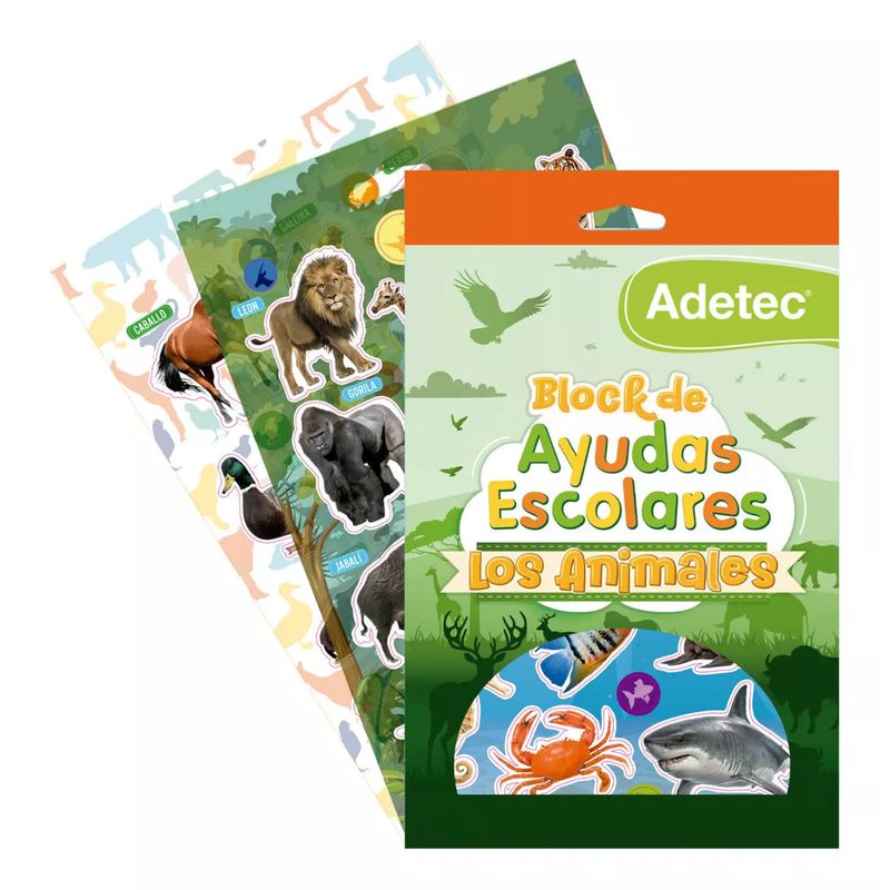 ADETEC - Block Stickers Ayuda Escolar De Animales +72 Especies