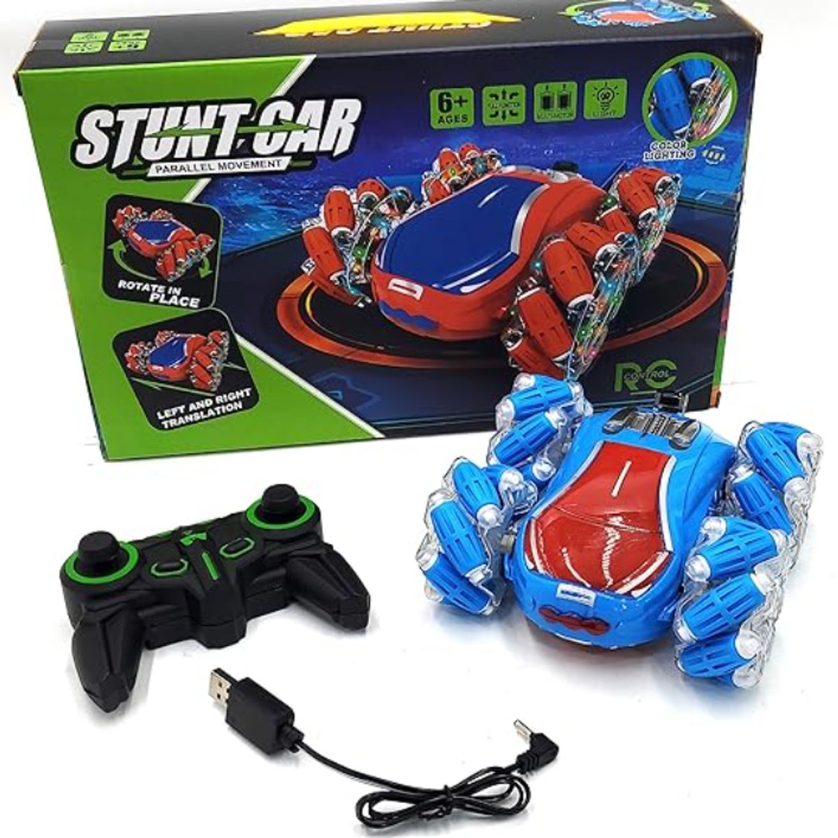 GENERICO - Auto Control Remoto Acrobático Rojo o Azul