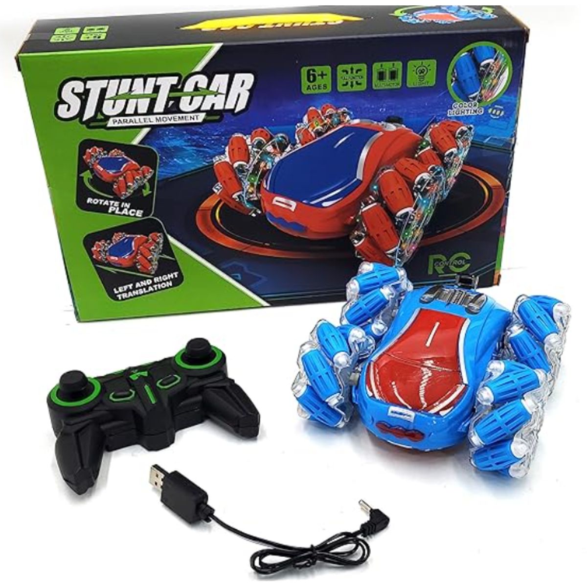 GENERICO - Auto Control Remoto Acrobático Rojo o Azul