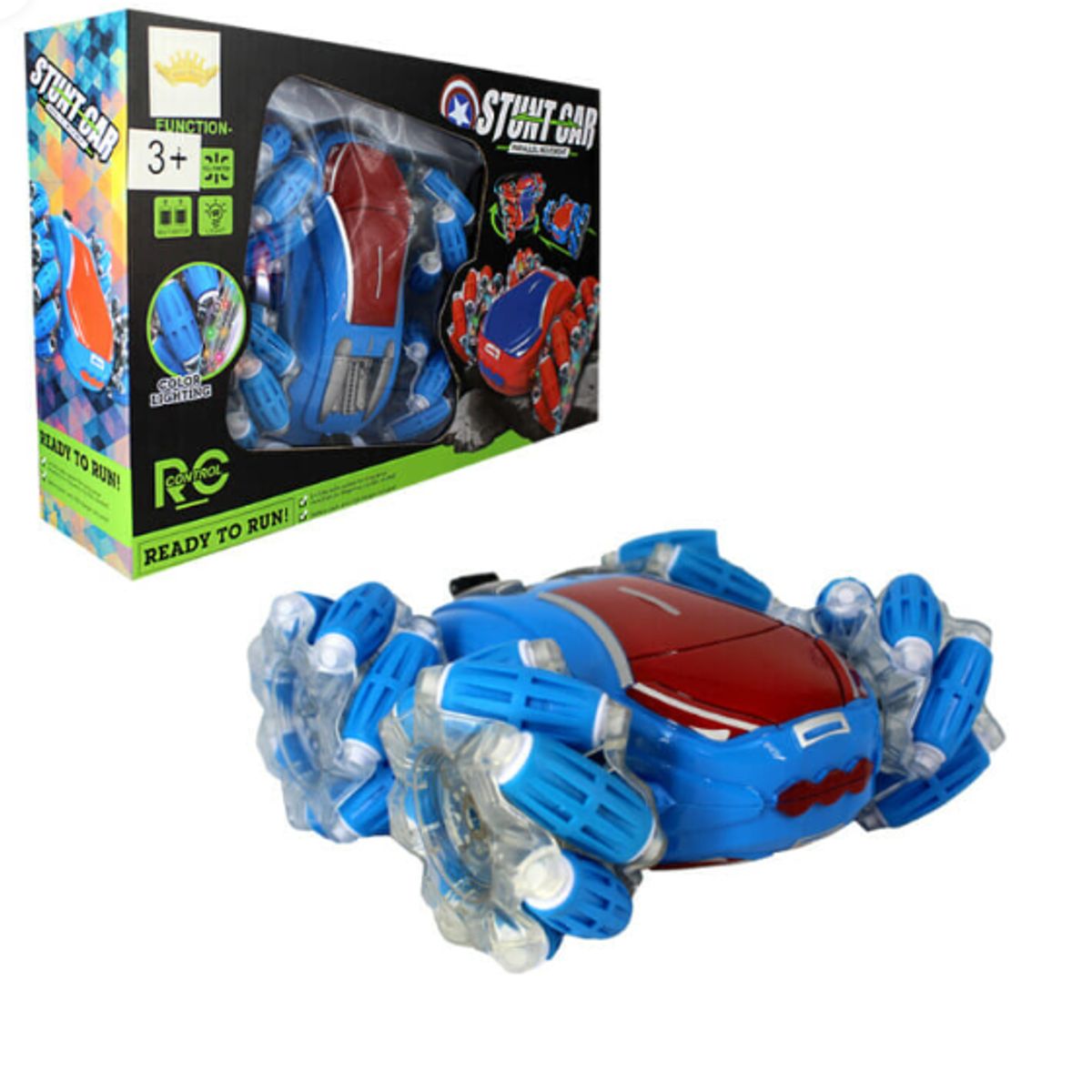 GENERICO - Auto Control Remoto Acrobático Rojo o Azul