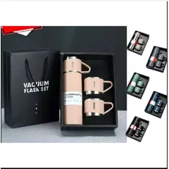 GENERICO - Set Termo Termico 500ml Termo + 2 Tazas Acero Inoxidable