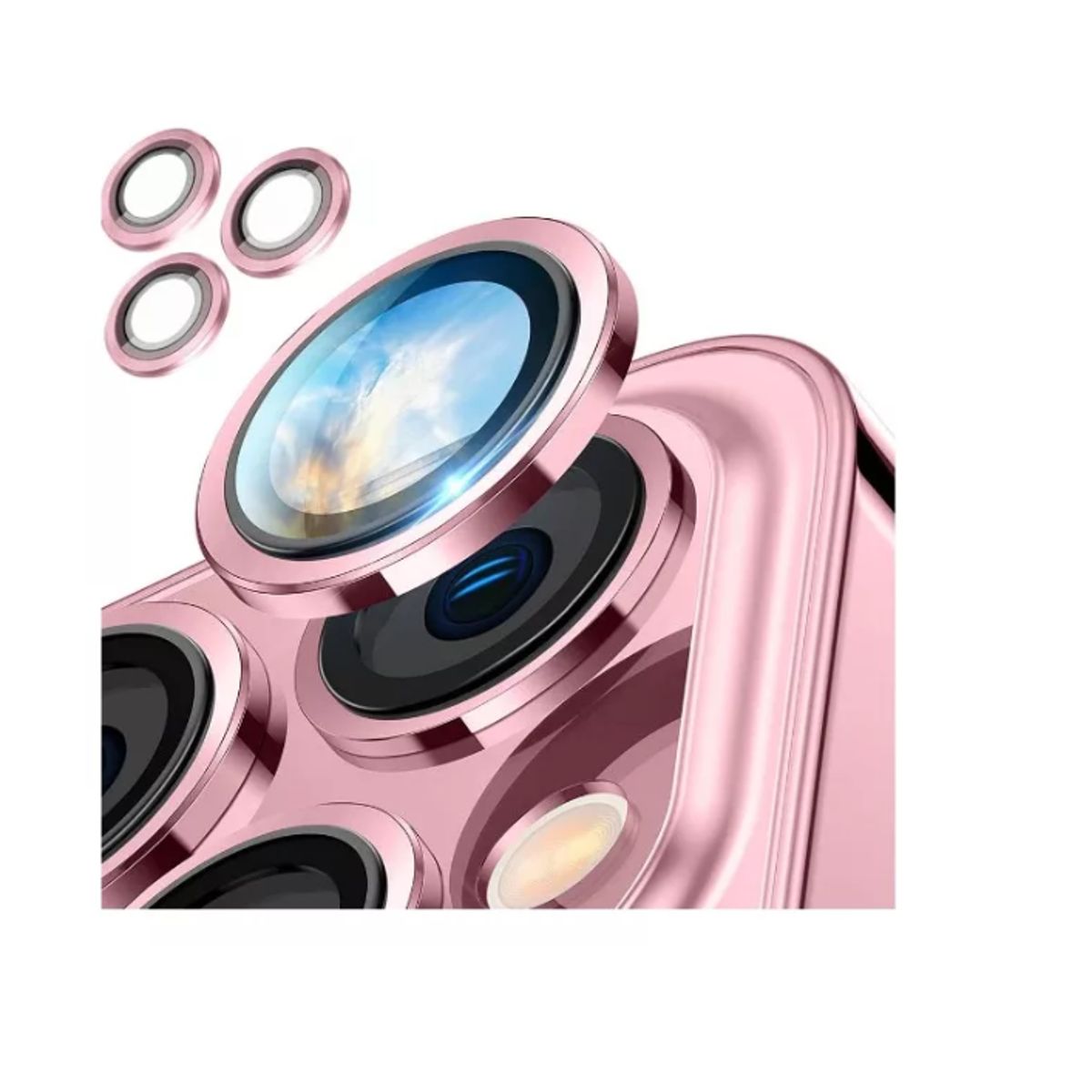 GENERICO - Protector De Cámara Para iPhone 13ProMax-ROSA