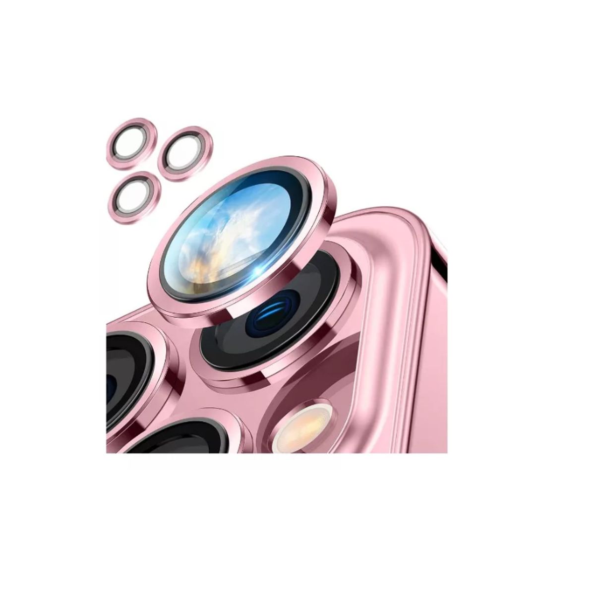 GENERICO - Protector De Cámara Para iPhone 13ProMax-ROSA