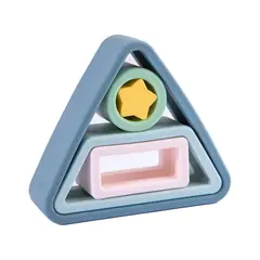 BEBESIT - Juguete Montessori Geometria Silicona Azul