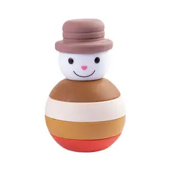 BEBESIT - Juguete Muñeco Nieve Montessori Silicona Café