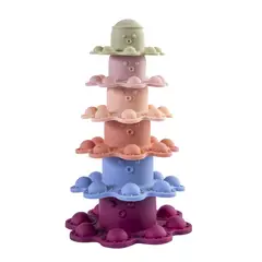 BEBESIT - Juguete Torre Pulpo Montessori Silicona