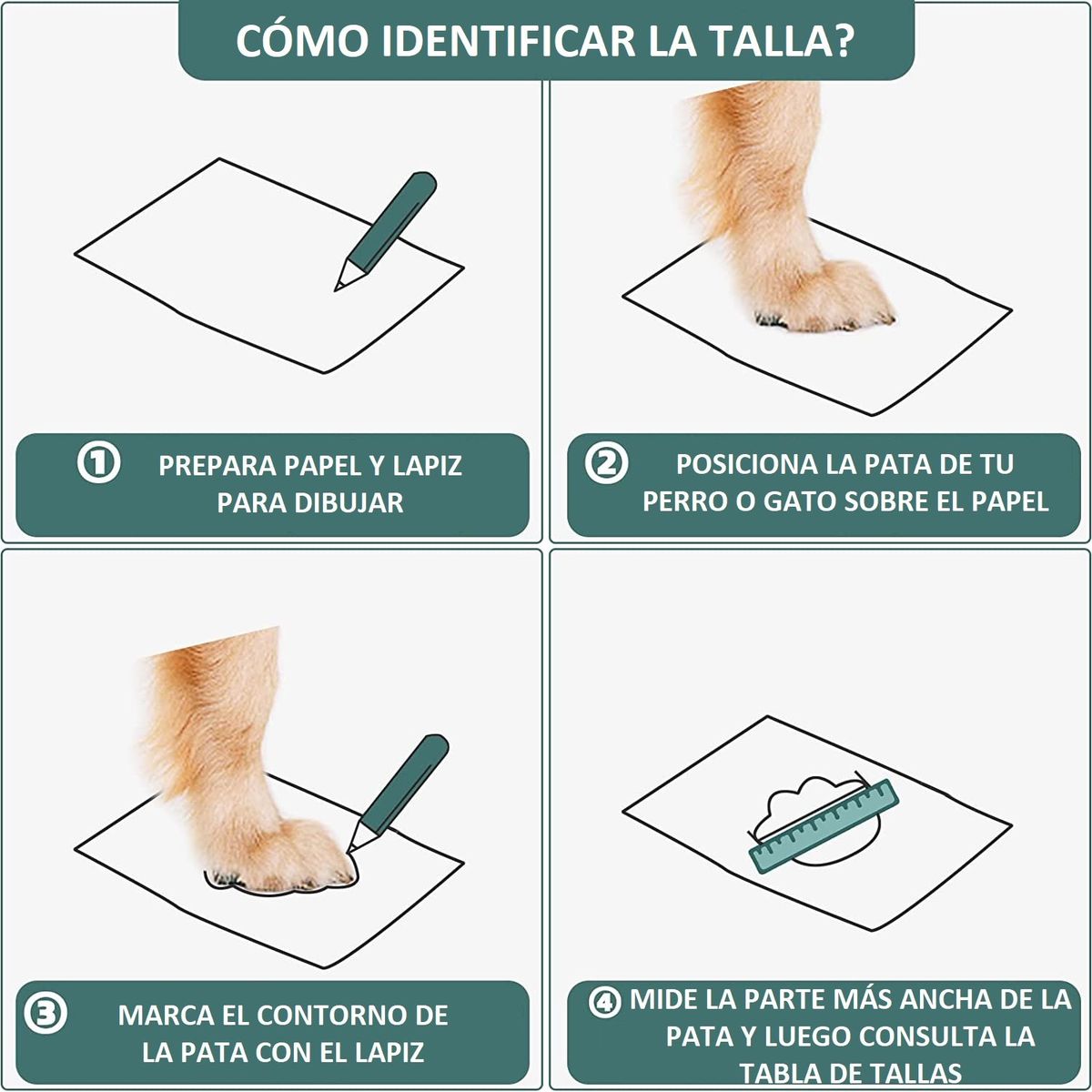 LERNEN - Zapatos Impermeables y Reflectantes Para Perros Talla 3