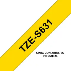 BROTHER - Cinta Tzes631 Negro Sobre Amarillo 12mm X 8mts Indus