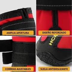 LERNEN - Zapatos Impermeables y Reflectantes Para Perros Talla 8