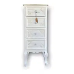 GENERICO - Mueble Blanco Vintage 4 Cajones - S4043