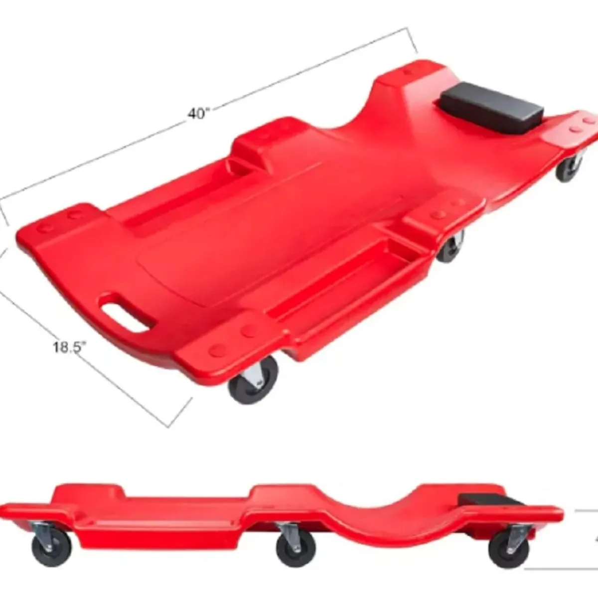 MUNDO MAGIA - Camilla De Mecánico Plástica Con 6 Ruedas 150kg