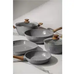 GENERICO - Bateria De Cocina 5 Piezas Antiadherente Ceramica Marmolada