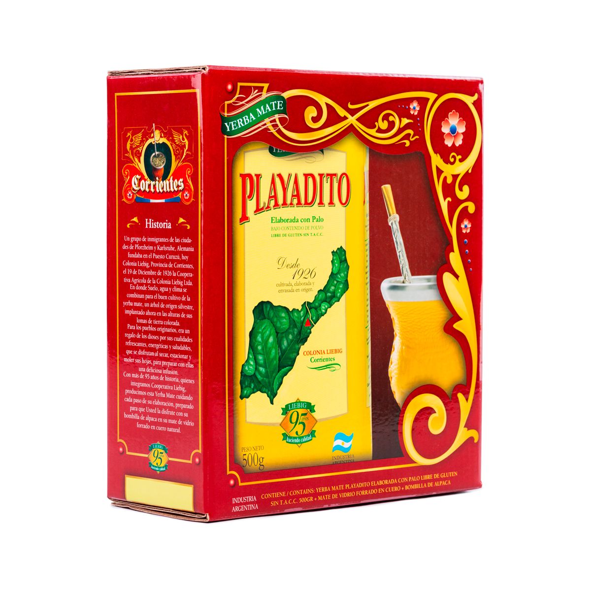 PLAYADITO - Pack Yerba Mate Playadito 500gr + Mate Argentino + Bombilla