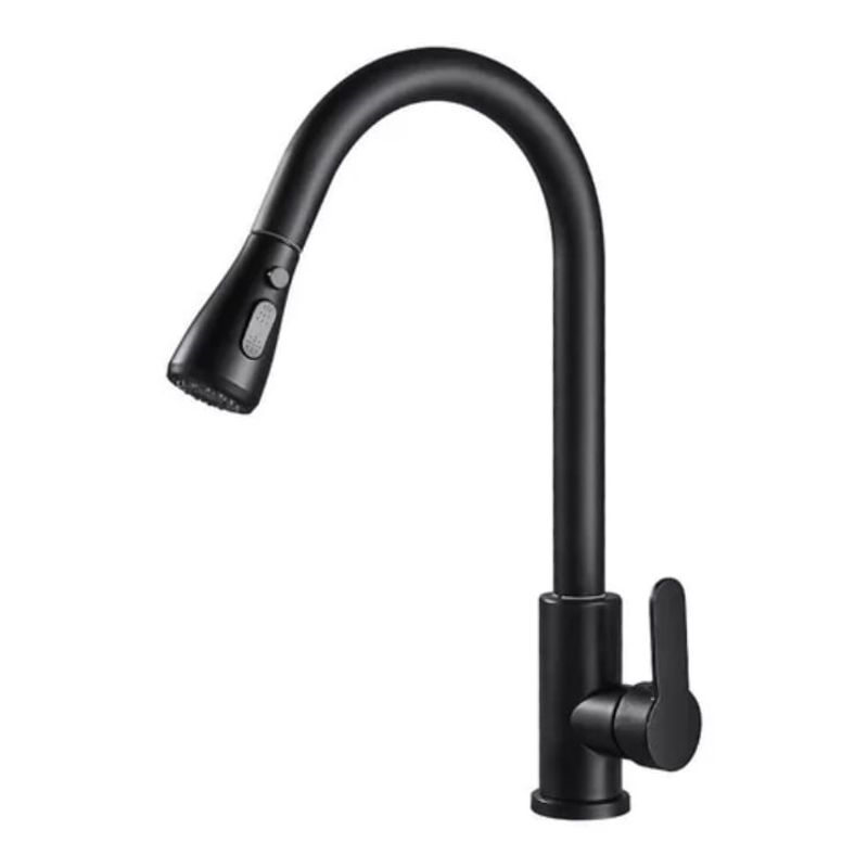 GENERICO - Llave Grifo Extraible para Lavaplatos Negro Mate