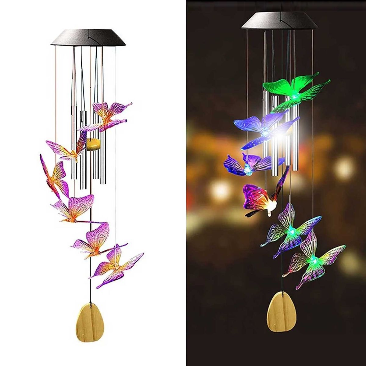 GENERICO - Campana de Viento Solar mariposa con Sonido- AS161