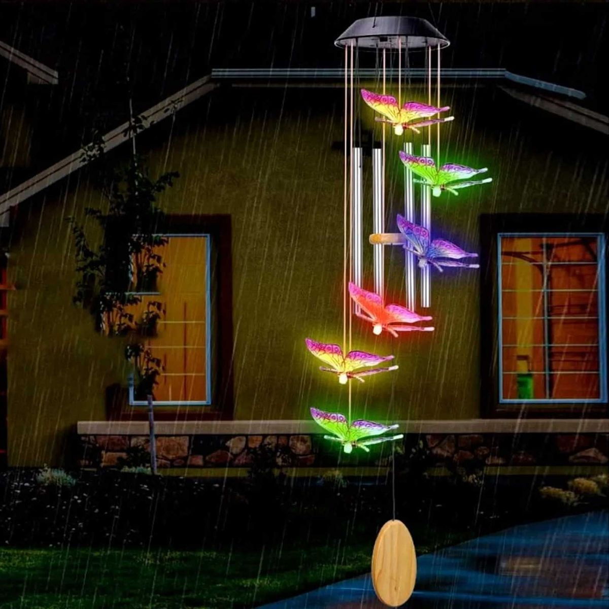 GENERICO - Campana de Viento Solar mariposa con Sonido- AS161