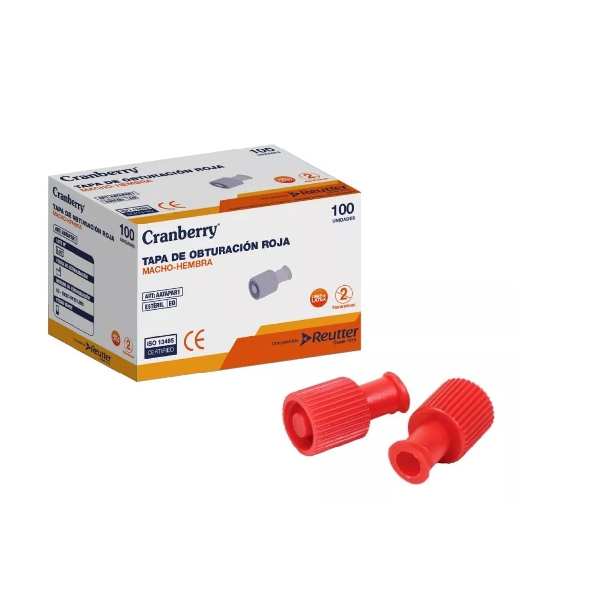 CRAMBERRY - Tapa Obturación Roja Macho-hembra Cranberry Caja X100 Unid