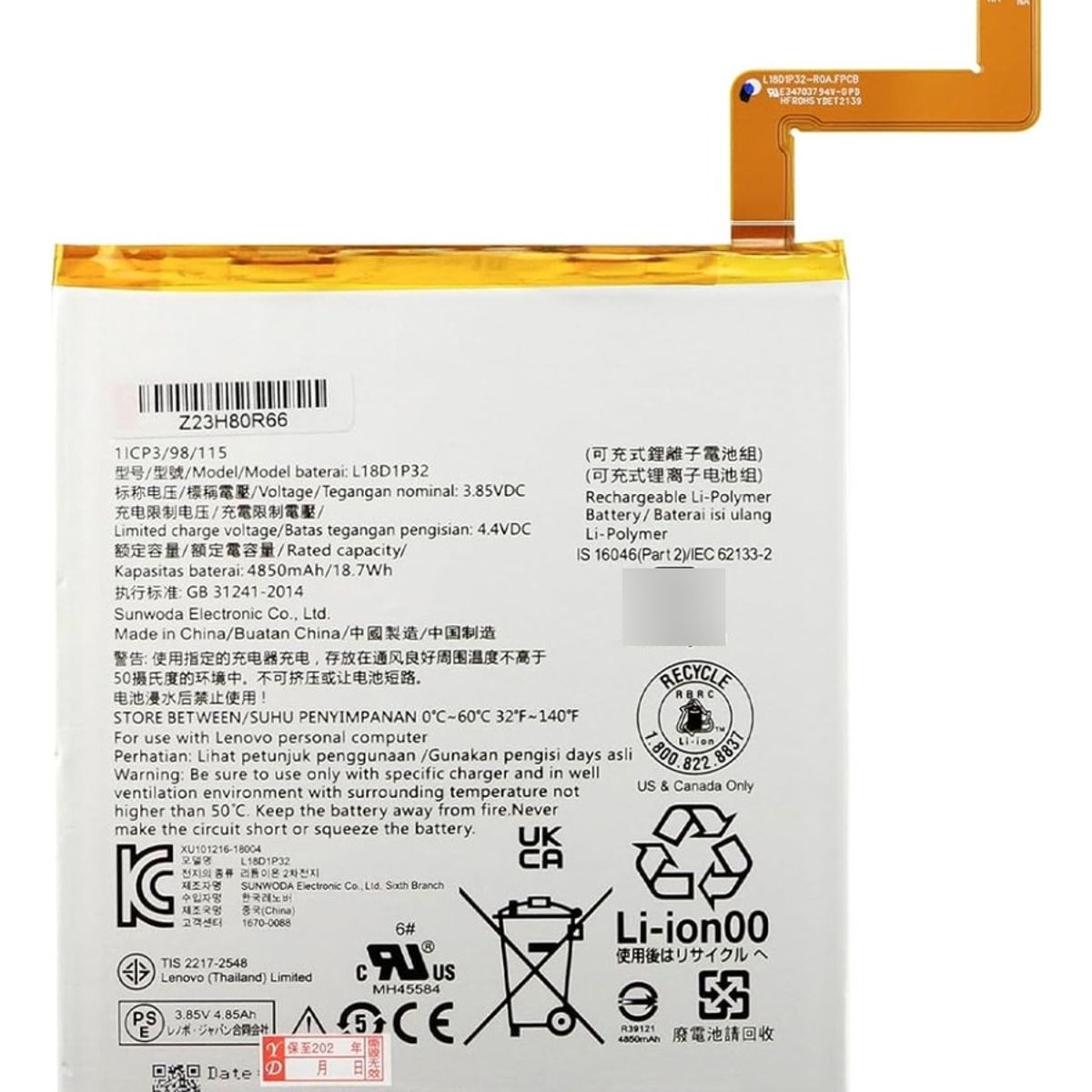 GENERICO - Batería Para Lenovo M10 2da Gen tb-x306 Nueva