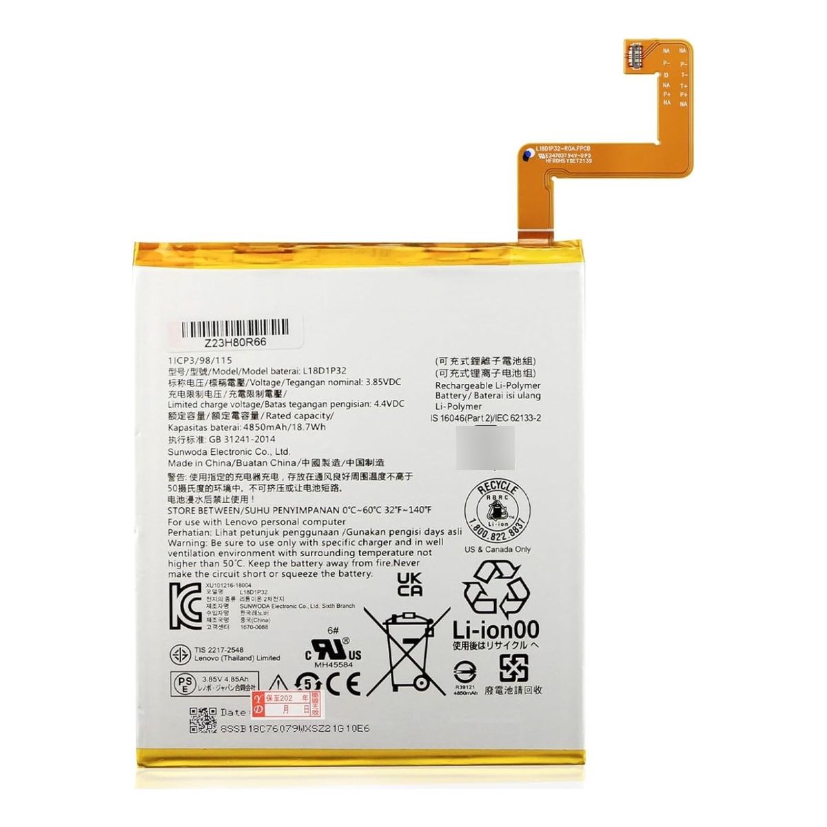 GENERICO - Batería Para Lenovo M10 2da Gen tb-x306 Nueva