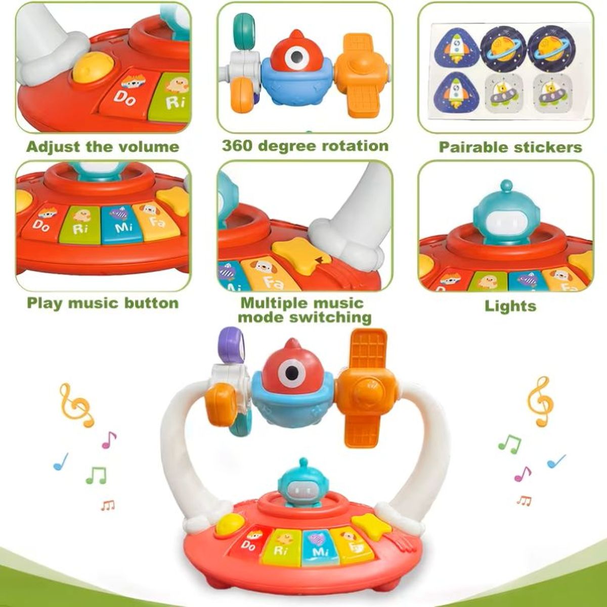 GENERICO - Piano Musical Didáctico Luz Y Sonido Para Bebe