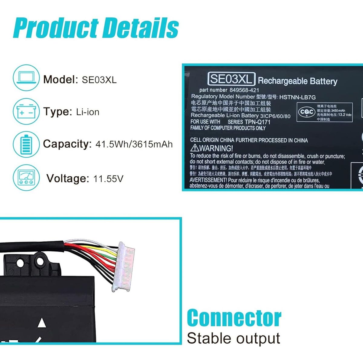GENERICO - Bateria se03xl Para Hp Pavilion 14-al000 14-al Series