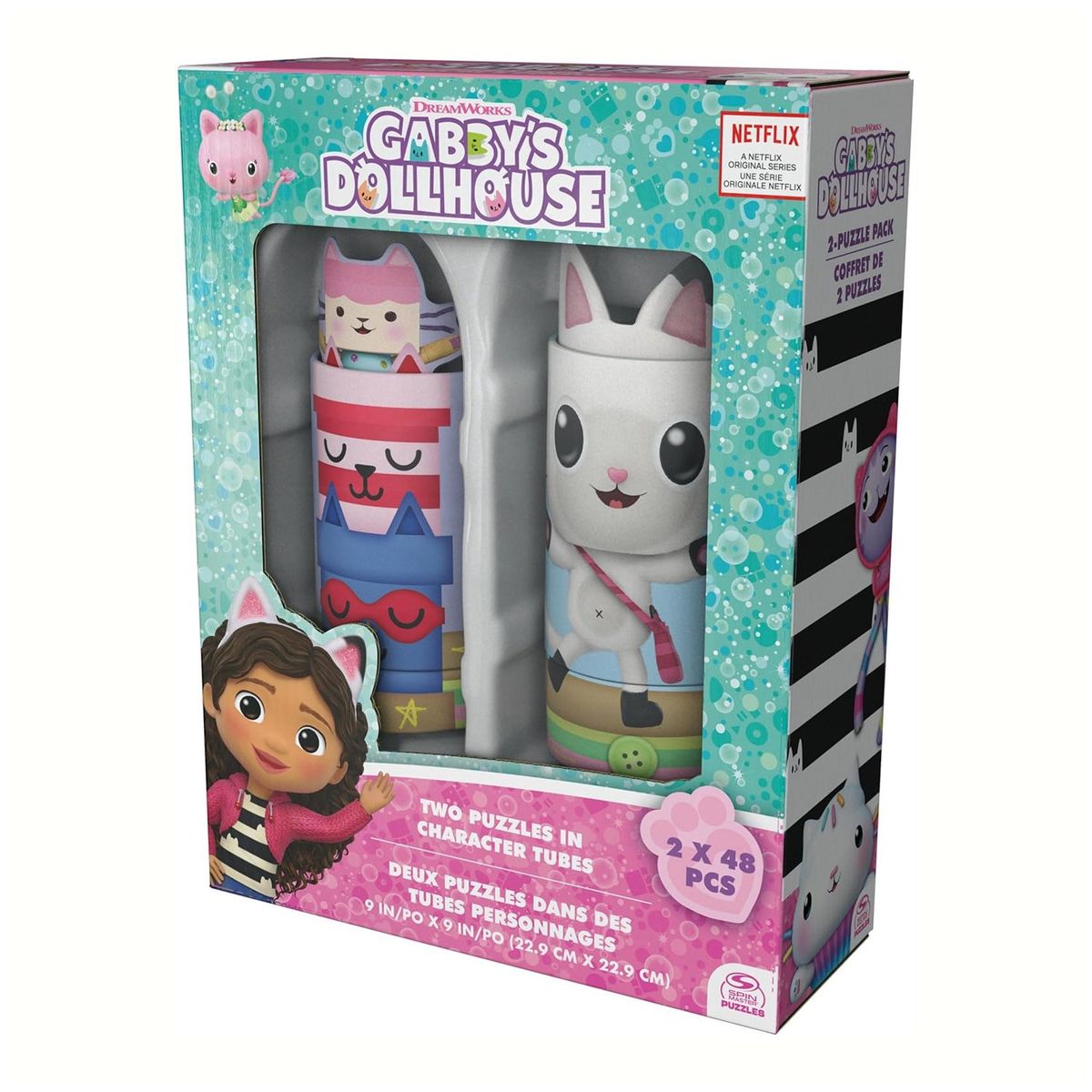 IMEXPORTA - Dúo de Puzzles Tubos 2x48 piezzas - Gabby´s Dollhouse