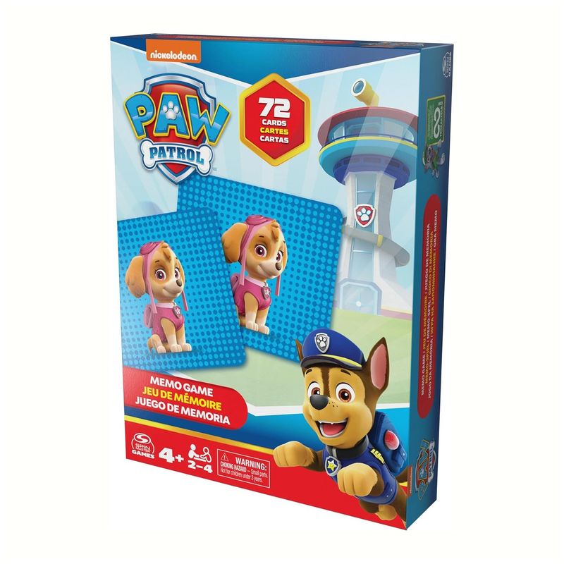 SPIN MASTER - Juego de Memoria Paw Patrol 72 cartas - Spin Master