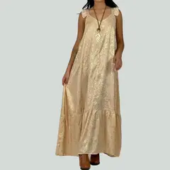 ARRAKASTA - Vestido con detalles dorados