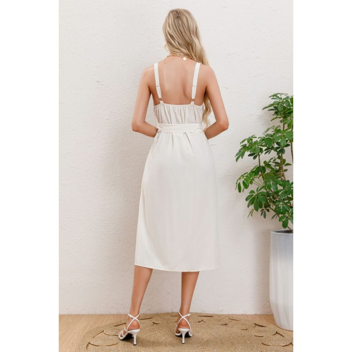 LIKE SHOP - Vestido Largo Primavera Mujer Semi Formal, Casual Botones Premium 337