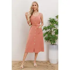 MPROPIA - Vestido Largo Primavera Mujer Semi Formal, Casual Botones Premium 337.-