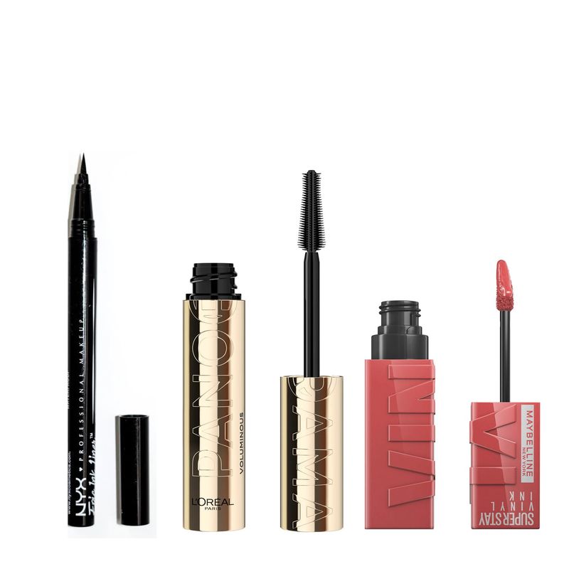 LOREAL PARIS - Pack Máscara Panorama WP + Delineador Epic Ink + Labial Vinyl Ink