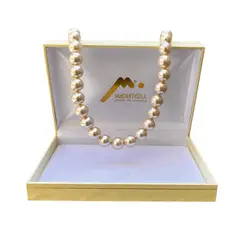 MALLORCA - Collar de Perlas 60cm 12mm de Enchapado en Oro