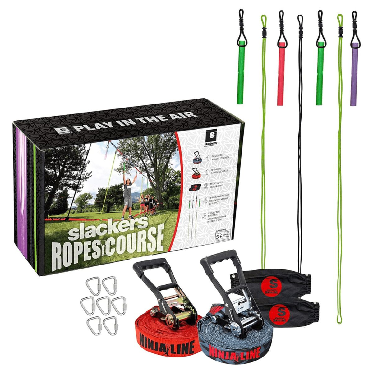 SLACKERS - Set de Juego Obstáculos Ropes Course 11 m Slackers Kit 36 Ft